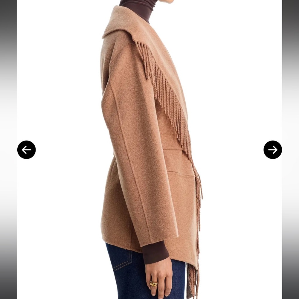 SIMKHAI Rowen Fringe Belted Wool Jacket - Picture 2 of 16